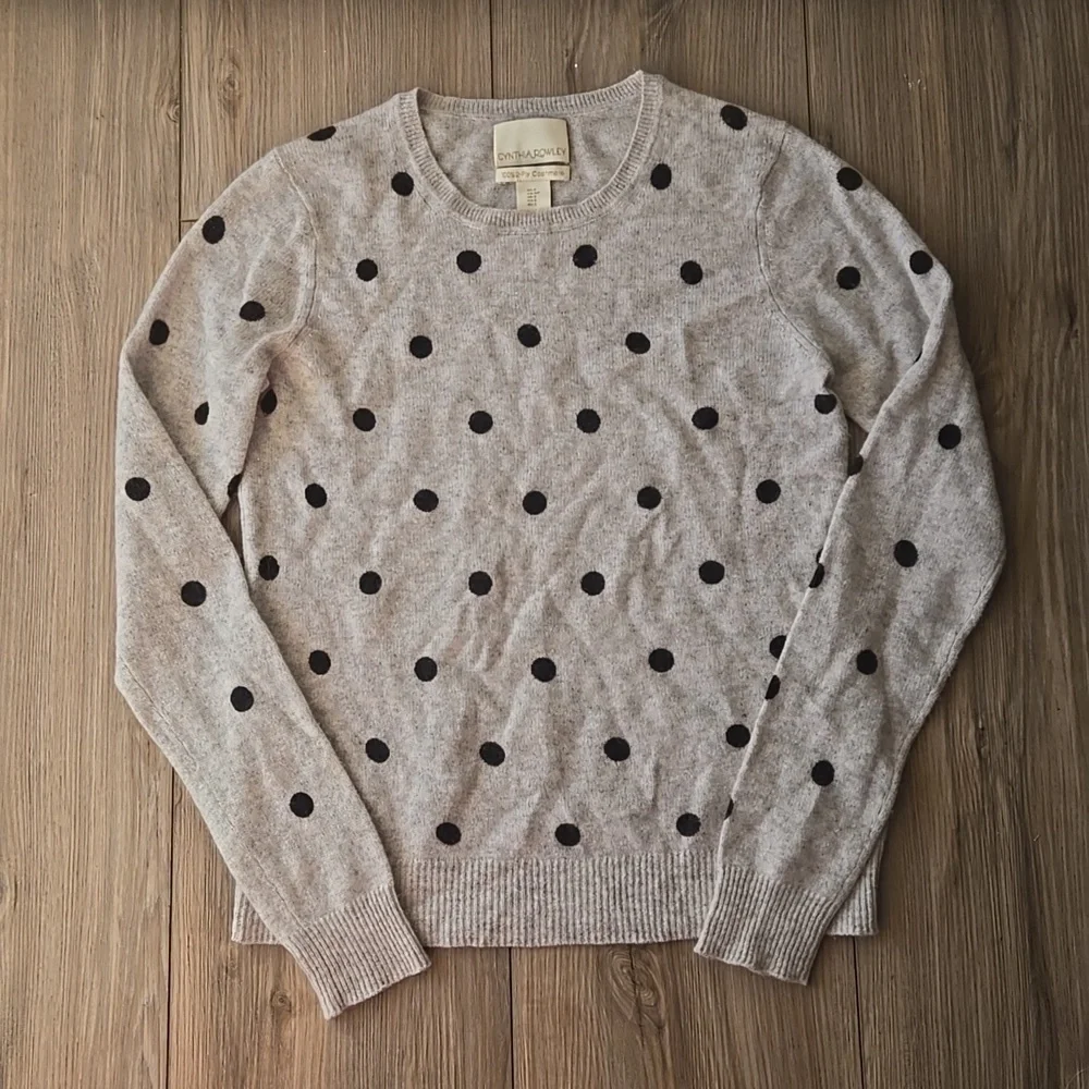 Cynthia Rowley 100% 2-Ply Cashmere Polka Dot Sweater